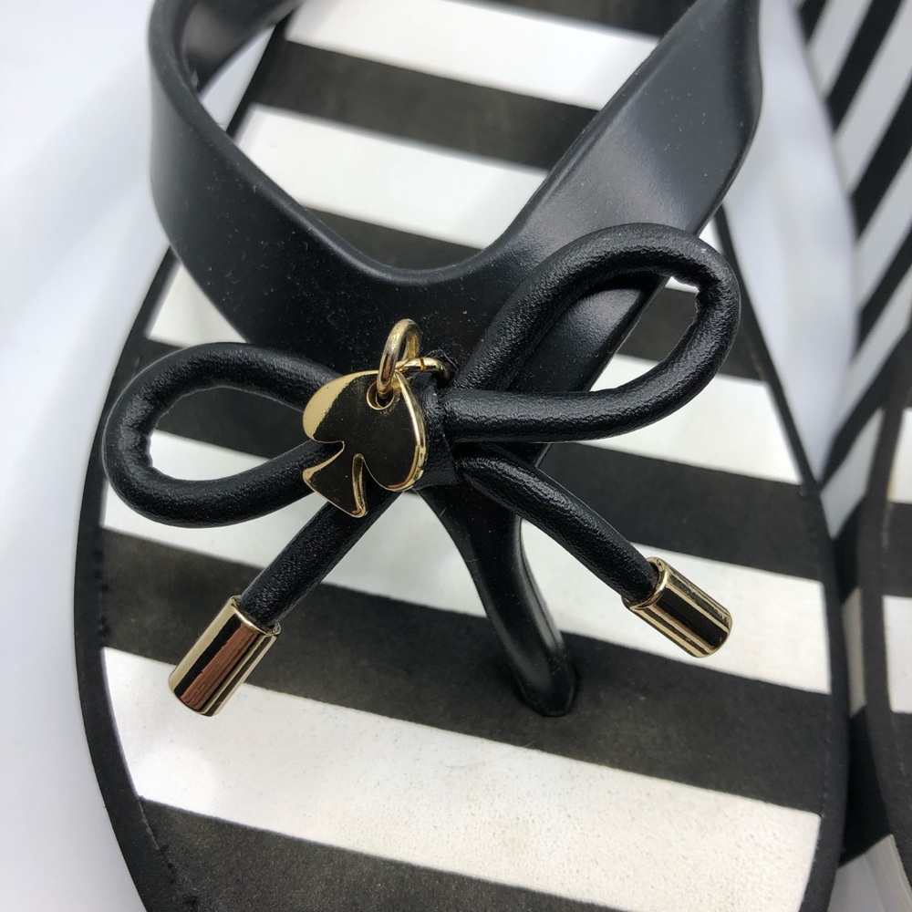 Kate Spade Rhett Black White Striped Platform Sandals Size 9 - Picture 4 of 15